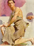 Osmar Schindler, Der junge Bildhauer (mit Handstudie)