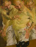 Selbstbildnis by Johannes Grützke, 2000, Öl auf Leinwand, sold Nov 2015