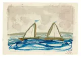 Otto Dix, Zwei Segelboote. 1950er Jahre