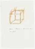 Ohne Titel / „Für Film - brennender Würfel by Sigmar Polke, Filzstift auf kariertem Papier, sold Dec 2016