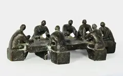 Alfred Lörcher, Erklärung, 1958, Bronze mit schwarz-grüner Patina