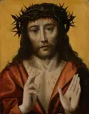 Albrecht Bouts, Ecce Homo (Christus als Schmerzensmann). Zweite Hälfte 16. Jahrhundert, Öl auf Holz