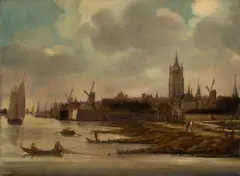 Jan Meerhout, Ansicht von Gorinchem, Um 1650, Öl auf Eichenholz