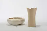 John Follis and Rex Goode, White glazed M-109 planter or Sombrero