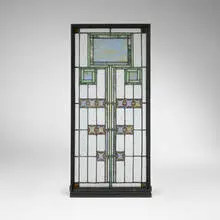 Louis J. Millet for Louis Sullivan and George Grant Elmslie, Interior window from the National Farmers' Bank, Owatonna, Minnesota, c. 1908, leaded glass, iron