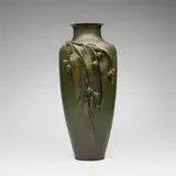 Fred Brosi for Ye Olde Copper Shoppe, Important vase with eucalyptus branch