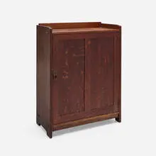 Gustav Stickley, Large music cabinet, c. 1907-1911, oak, iron