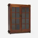Gustav Stickley, Bookcase, model 717, c. 1907, oak, glass, iron