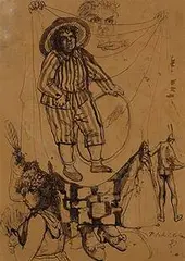 Figure Studies by Pavel Tchelitchew, 1937, sepia ink on paper, sold Jun 2003