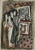 Béla Kádár, Four Women, watercolor on paper