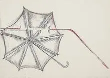 Mario Merz, Luce e Sette Appoggiagi, 1967-1977, pencil, watercolor and charcoal on paper