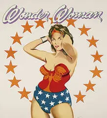 Wonder Woman by Mel Ramos, 1981, lithograph, sold Nov 2002