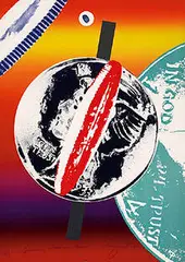 Spinning Faces in Space by James Rosenquist, 1972, silkscreen and lilthograph, sold Nov 2002