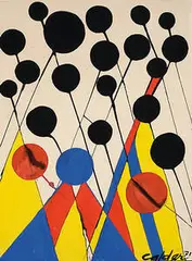 Apogee by Alexander Calder, 1971, gouache on wove paper, sold Nov 2002