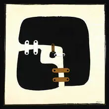 untitled M-10-69 by Conrad Marca-Relli, 1969, painted canvas collage, sold Nov 2002