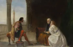An audience by Continental School, oil on canvas, sold Aug 2020