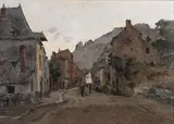 Leon Germaine Pelouse, French Street scene, oil on Canvas