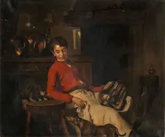 Joseph Bail, Kitchen boy, oil on canvas