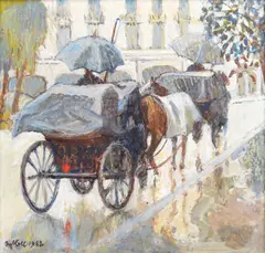 Charles James McCall, 'The Shower (Cabs Monte Carlo)', oil on board