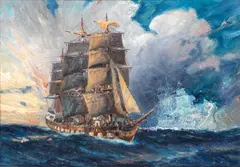 Charles de Lacy, 'The Flying Dutchman - Phantom Ship', oil on board