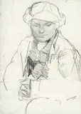 Study of a dutch girl by Sir George Clausen, Ra, Rws, charcoal, sold Aug 2020