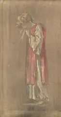 Louis Davis, Study for the dream of St Martin, watercolour
