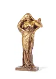 Louis-Ernest Barrius, gilt bronze figure of 'Nature Revealing herself to Science,', gilt bronze