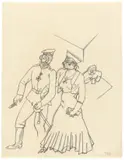 Kriegsgetraut by George Grosz, Um 1915, Bleistift auf Bütten, sold Dec 2016