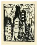 Lyonel Feininger, Pariser Häuser, 1919, Holzschnitt auf dünnem Japan