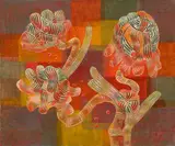 Ludwig Hirschfeld-Mack, Ohne Titel (Unterwasserwelt), 1933, Öl auf Pappe