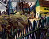 Curt Querner, Die Gasse, 1970, Aquarell auf Bütten