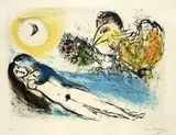 Marc Chagall, Bonjour sur Paris, 1952, Farblithographie auf Arches-Velin