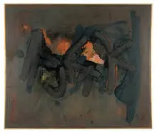 Ulfert Wilke, Dark Signs, 1961, Ink and color wash on panel