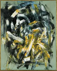 Jules Engel, Yellow Fall, 1960, Oil on canvas