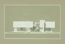 Carlos Diniz, Print of a Frank Gehry residence, 1964, Silkscreen