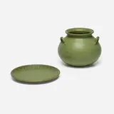 Marblehead Pottery, Pop's Gumdrops jar and decorated plate