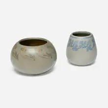 Marblehead Pottery, Decorated vases, set of two