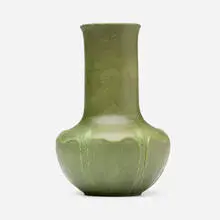 Vase with leaves and buds by Grueby Faience Company, sold Sep 2026