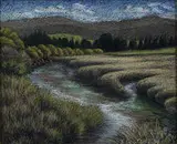 Eileen Rita Deutsch, Coastal Inlet, Eureka, 1999, pastel on board