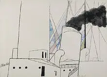 Ben Shahn, Ship Deck, 1961, ink and gouache on paper