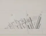 John Storrs, Study for Rostrum, Century of Progress, 1932, silverpoint on paper