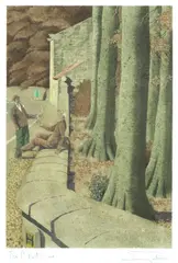 Simon Palmer, The Picket Line, gouache and watercolour