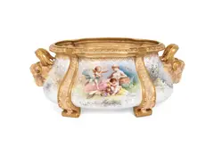 Charles Labarre, for Doulton Burslem, A Hand-Painted and Gilded Porcelain Exhibition Vase