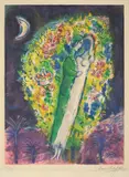 Marc Chagall, Couple dans les mimosas, 1967, Farblithographie auf Arches-Velin