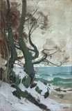 Karl Hagemeister, Küstenlandschaft in Lohme – Buchen am Ufer