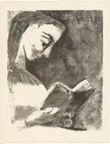Pablo Picasso, Jacqueline lisant, 1957, Lithografie auf Velin