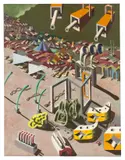 Ulrich Knispel, Zeltlandschaft, 1977, Öl auf Leinwand