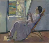 Eugen Spiro, Landaufenthalt, 1906, Öl auf Pappe
