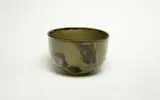 Laura Andreson, Monumental porcelain pot in green with oxblood brushstrokes