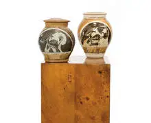 Philip Cornelius, Lidded stoneware jars (2), Executed c. 1970